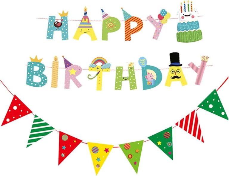 De qué tamaño son los banderines ideales para cumpleaños en Chile 22 banderines de cumpleanos coloridos y decorativos