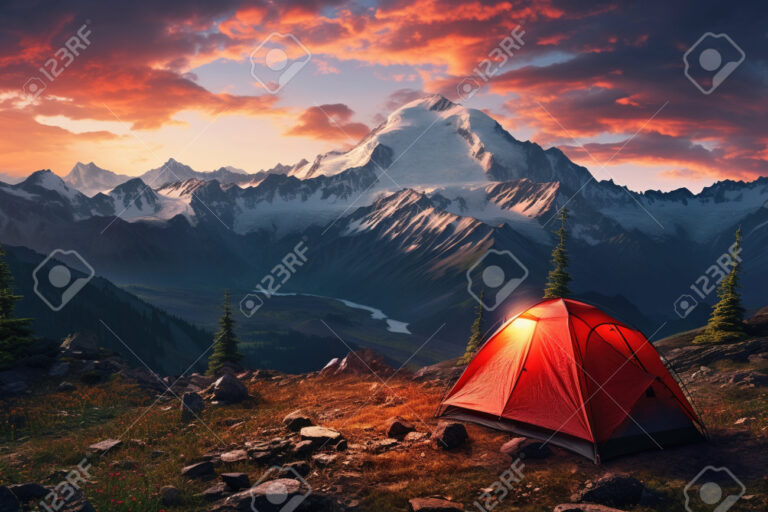 carpa en un hermoso paisaje natural