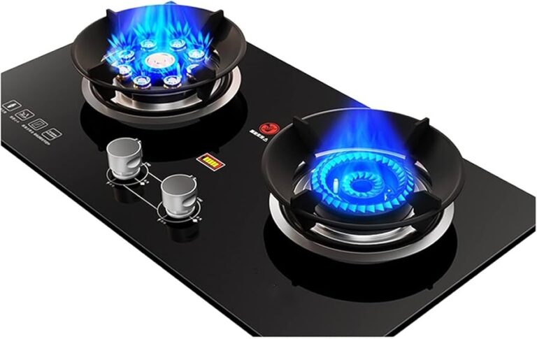 cocinilla a gas de dos platos encendida