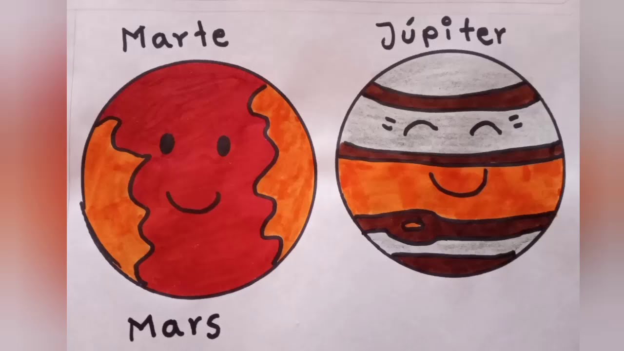 Cómo hacer un dibujo del planeta Marte para pintar fácilmente