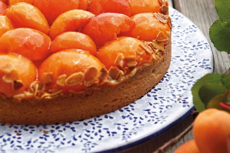 dulce de damasco en un plato decorativo