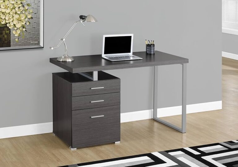 escritorio moderno gris y blanco minimalista