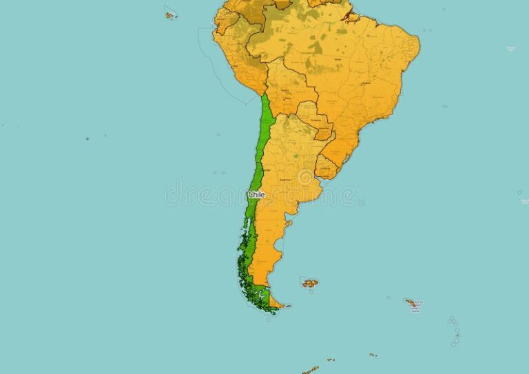 mapa de chile con ubicacion destacada