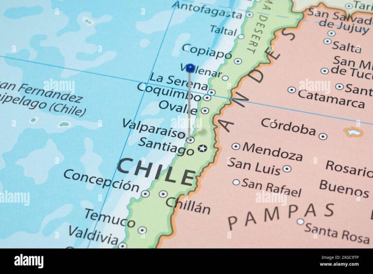 mapa de chile con valparaiso y la serena