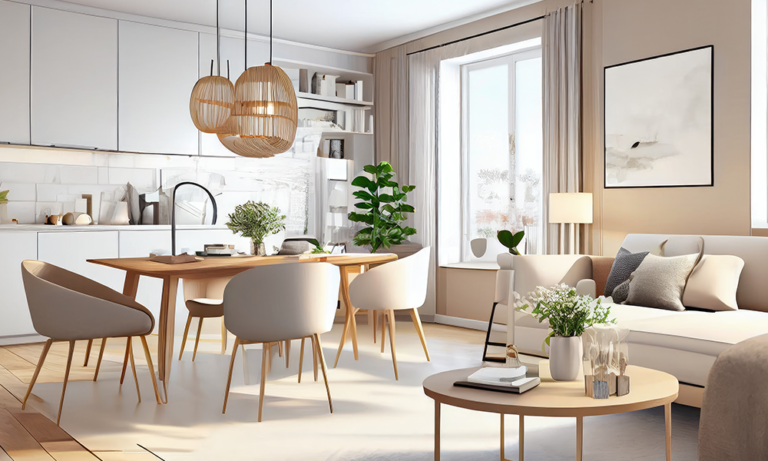 muebles modernos en un hogar acogedor