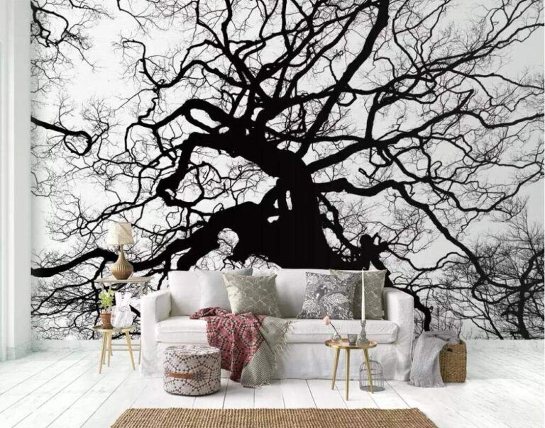 Cuáles son las mejores opciones de papel mural blanco y negro para tu hogar 2 papel mural blanco y negro en interiores