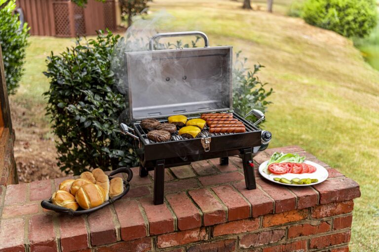 Qué caracterÃsticas destacan en las parrillas a gas Char Broil 5 parrilla a gas char broil encendida al aire libre
