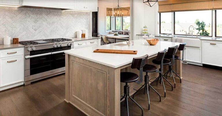 Qué tipos de pisos son ideales para una cocina americana moderna 17 piso de madera en cocina moderna