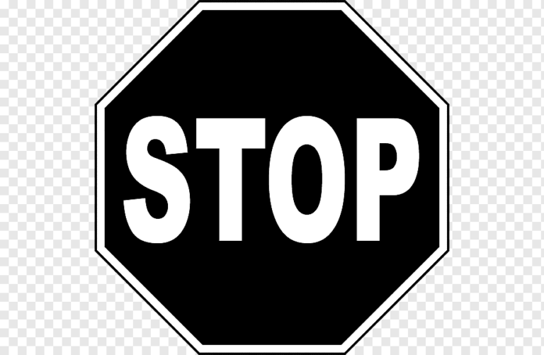 senal de stop en blanco y negro