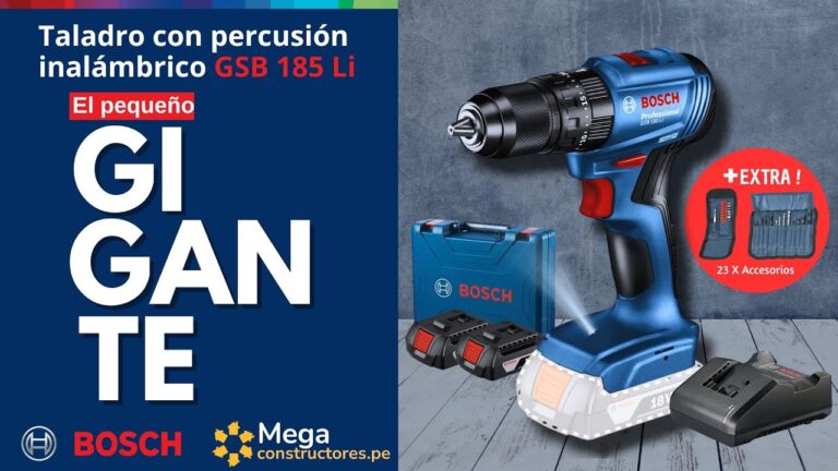 taladro percutor inalambrico bosch en accion
